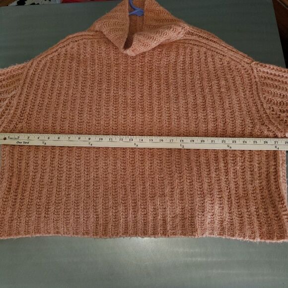 Free People Fluffy Fox Sweater Papaya Alpaca Wool Blend cowl neck chunky XS - Picture 5 of 9